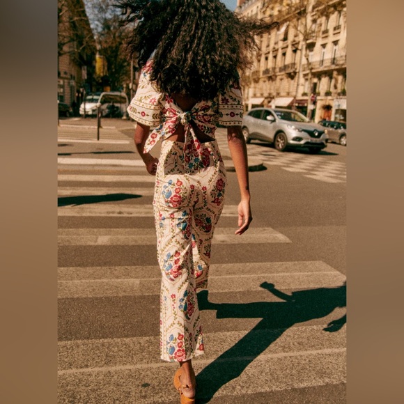NWOT Sézane x FARM Rio Tiago Pants in Jardim Romântico - Size 10 (FR42) - Picture 4 of 5